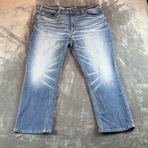 True Nation Men's Jeans Athletic Fit‎ Size 42X30 Whiskered Medium Wash Straight